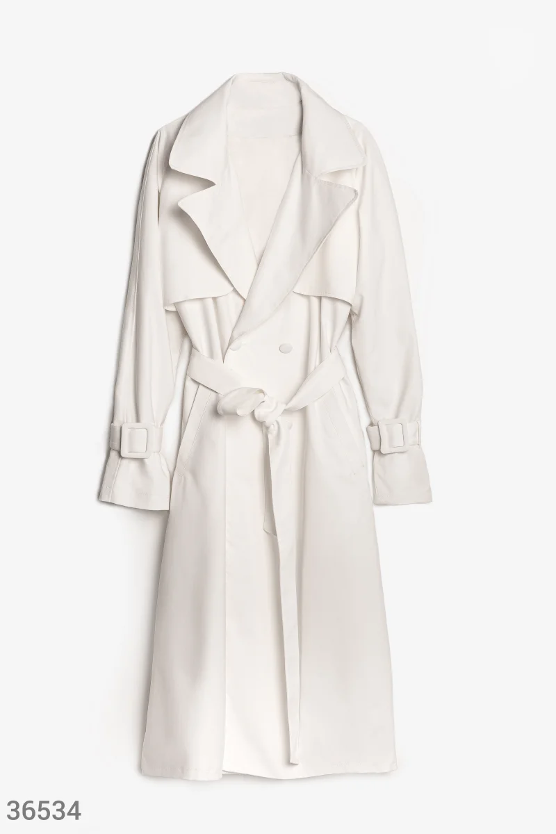 Sophisticated white trench coat (№ 36534) ♡ Gepur - women