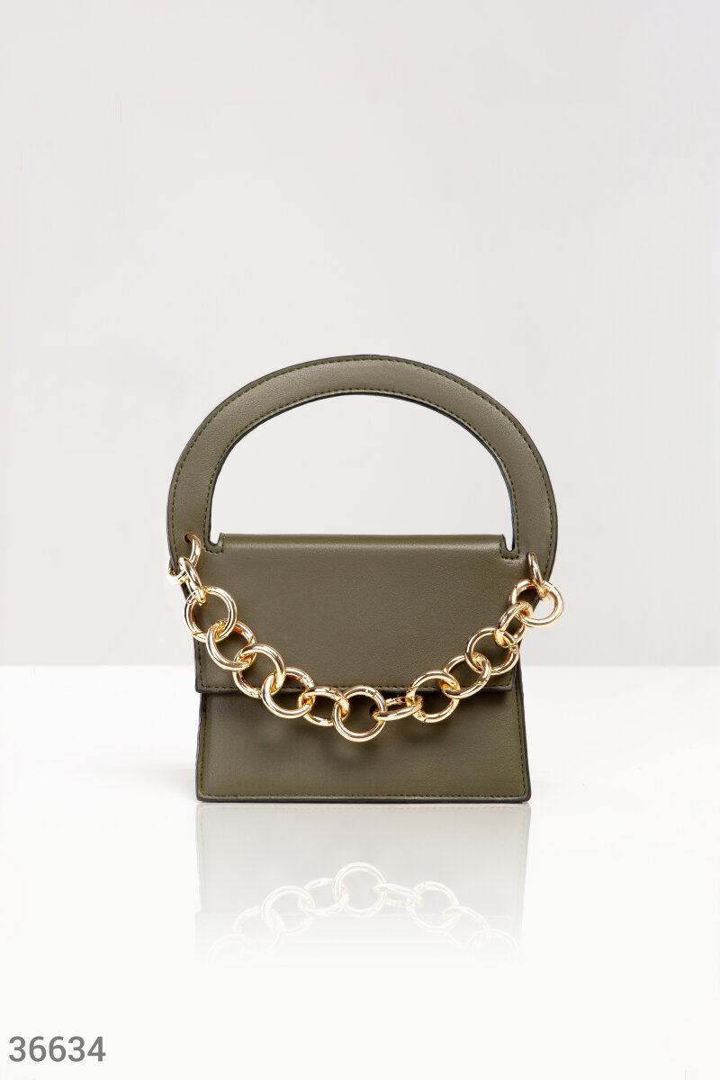 Миниатюрная сумка цвета хаки (арт. 36634) ♡ интернет-магазин Gepur