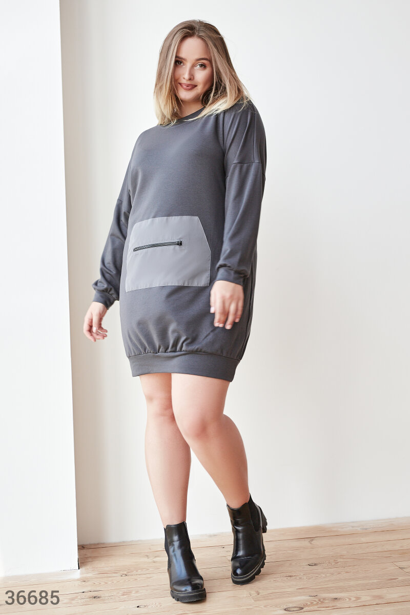Gray sport tunic with pocket  