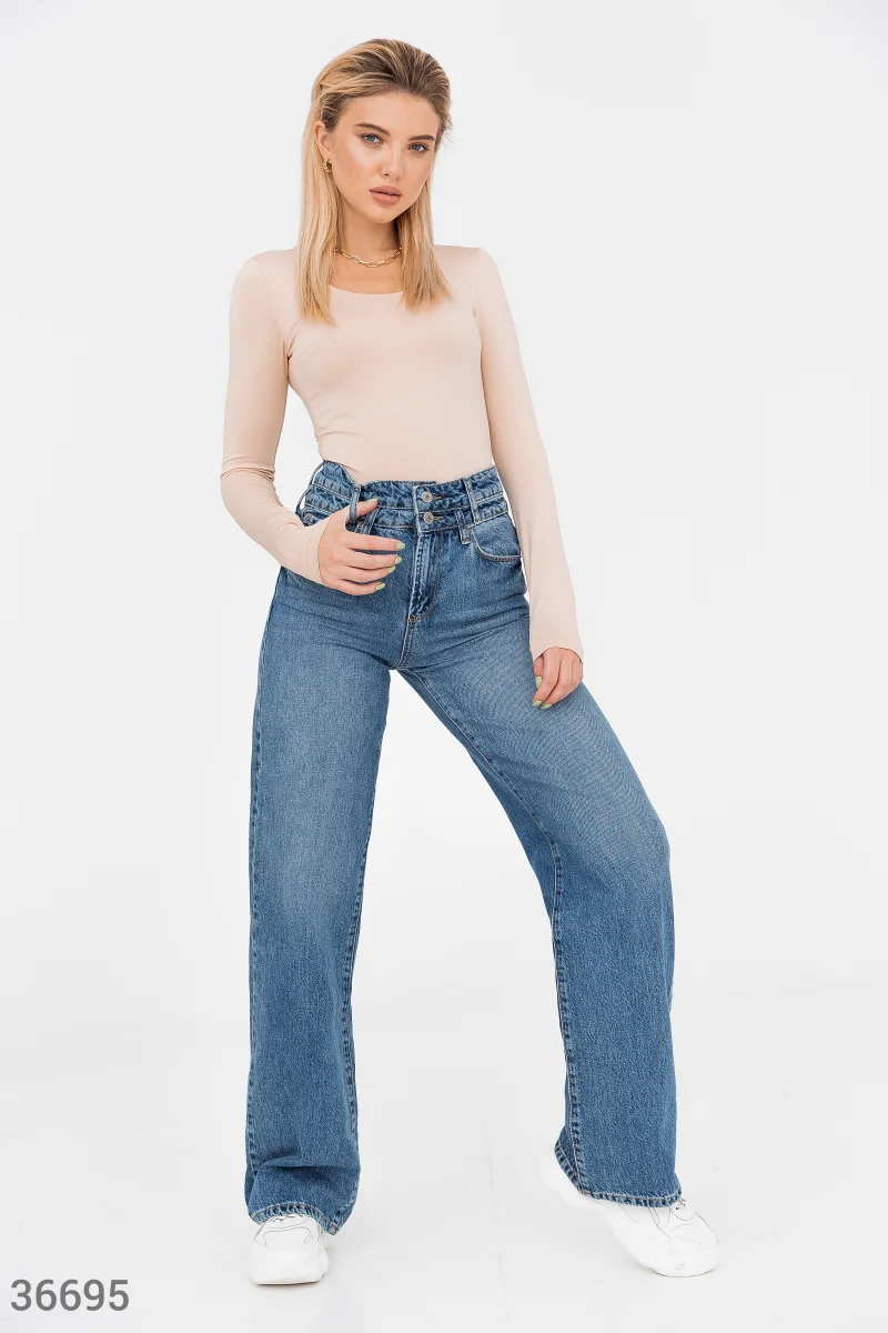 Прямые джинсы с высокой посадкой фотография 1