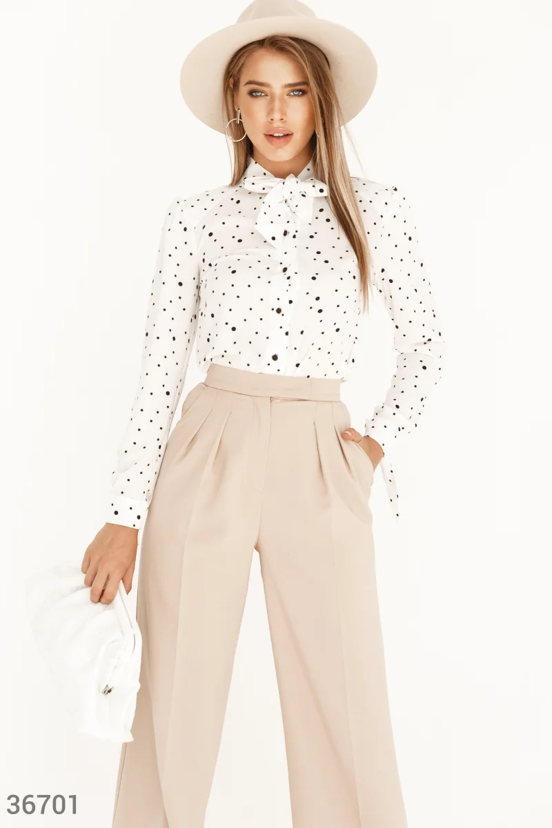 Airy blouse with polka dot print photo 1