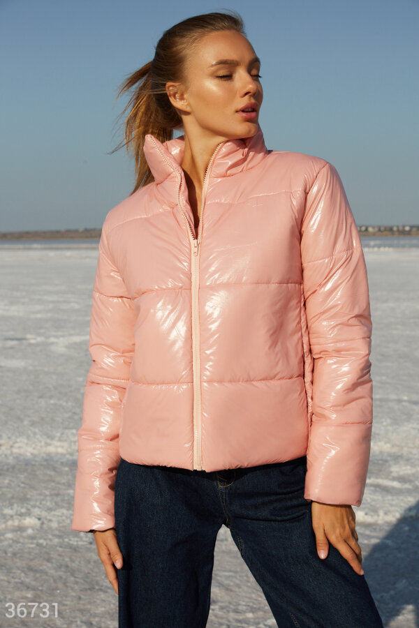 Короткий пуховик нежного оттенка (арт. 36731) ♡ интернет-магазин Gepur
