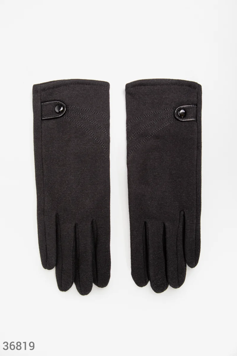 Черные перчатки из мягкого материала фотография 1