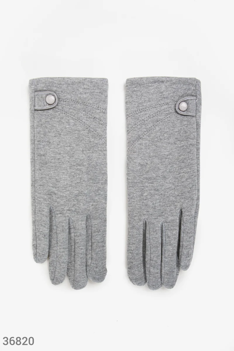 Теплые перчатки серого цвета photo 1