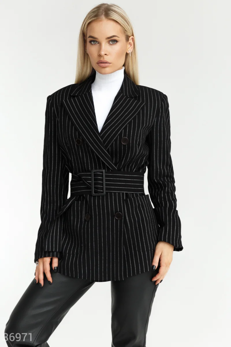Double-breasted striped jacket photo 1