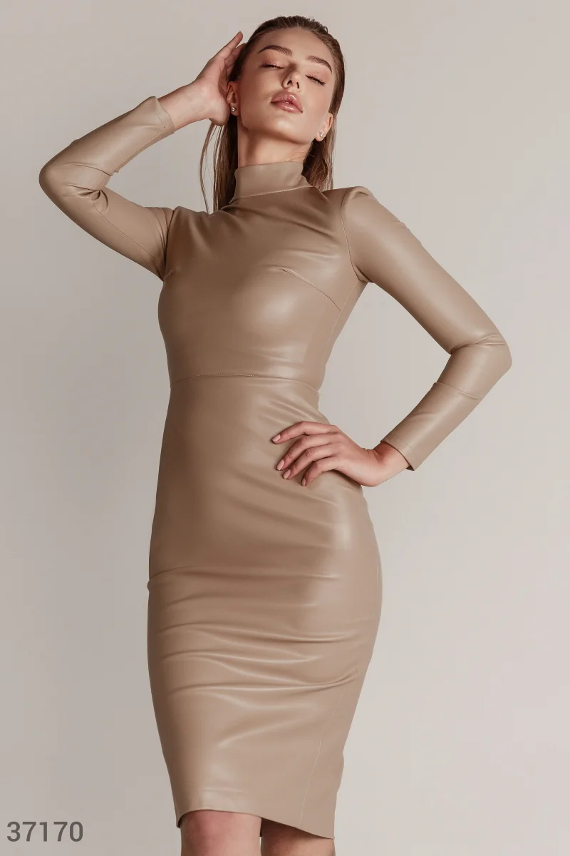 Fitted leather dress photo 1