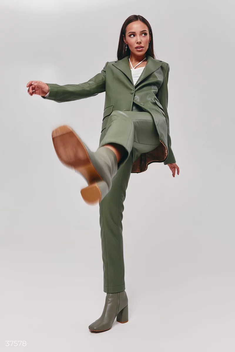 O*様 未着用　Pistachio green nappa leather ja Shiny leather boxy jacket in lime green | GUCCI® US