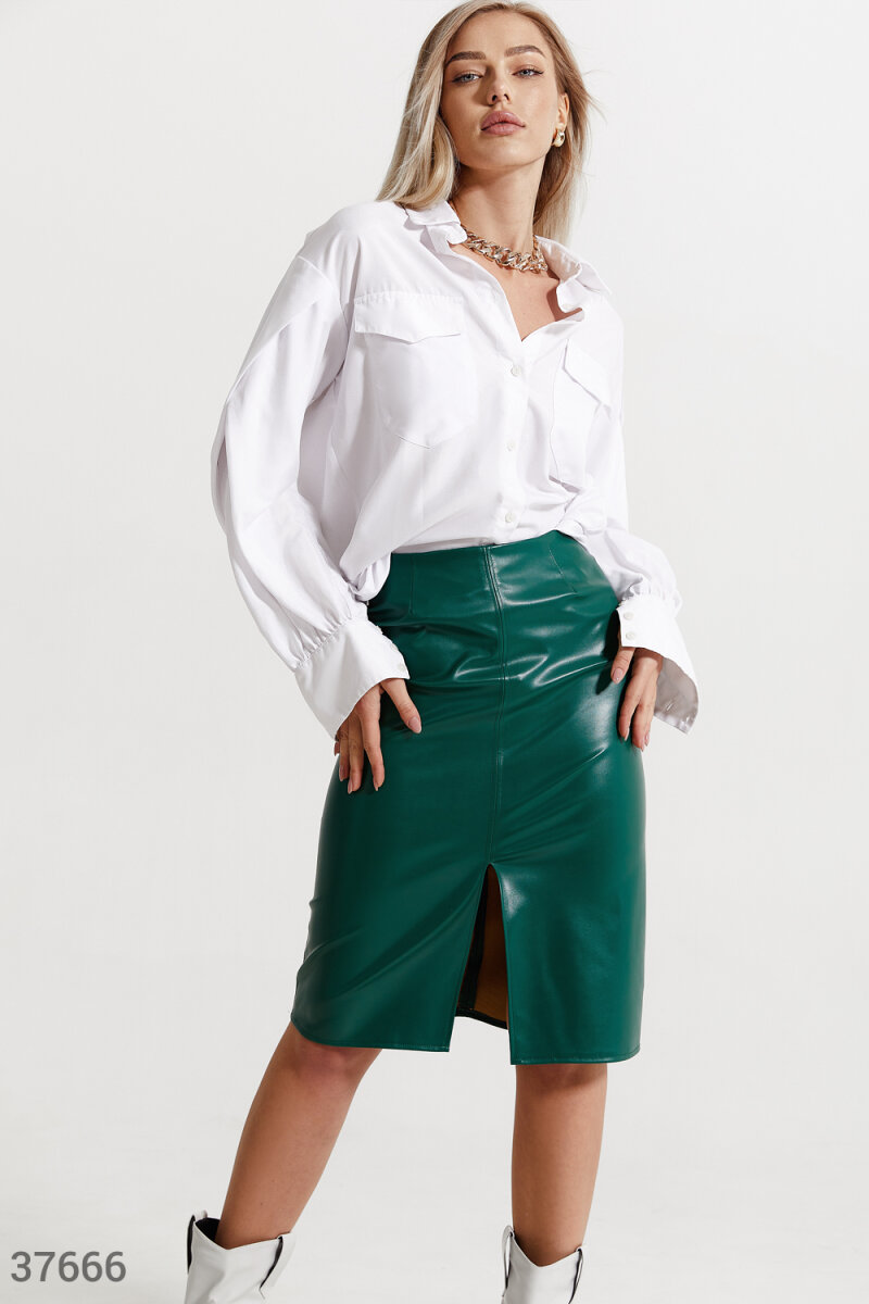 Vibrant leather skirt