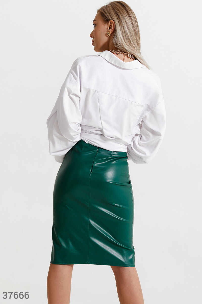 Vibrant leather skirt