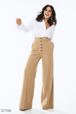 Wide-leg trousers with accent waist photo 2
