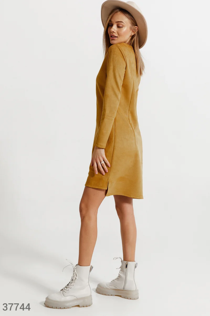 Yellow hot sale suede dress