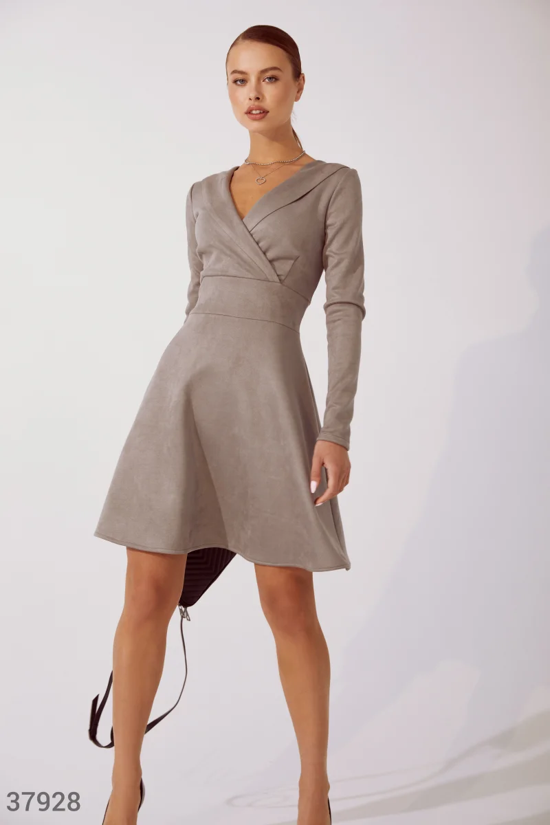 Gray fitted dress photo 1