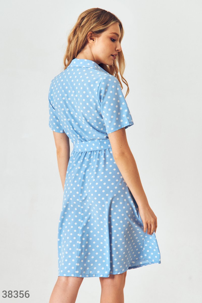 Shirt dress in polka dot print