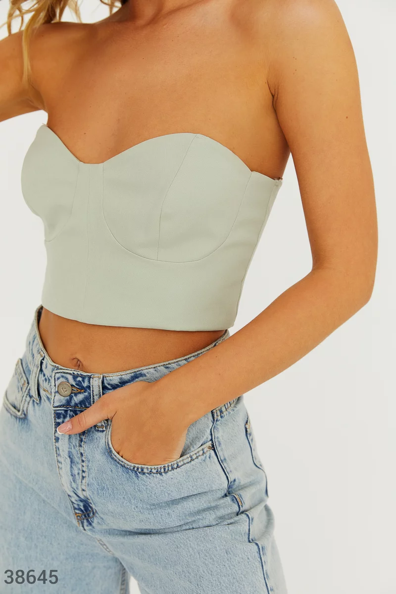 Crop top with scalloped neckline photo 2