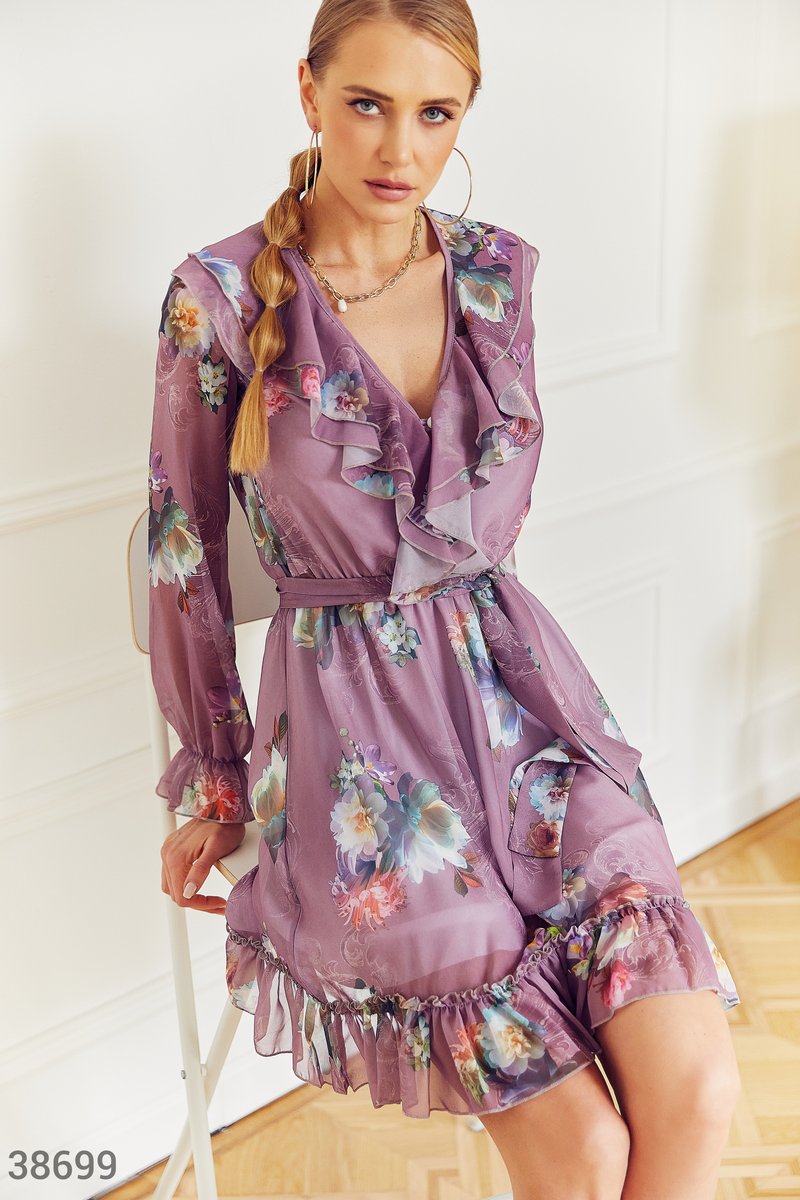 Легка квіткова сукня Фіолетовий 38699