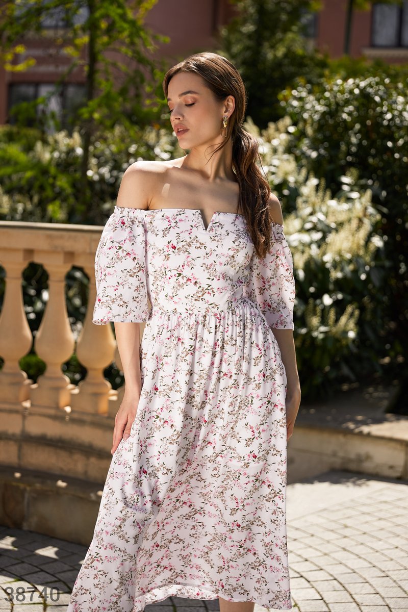 Floral off shoulder dress (№ 38740) ♡ Gepur - women clothes store
