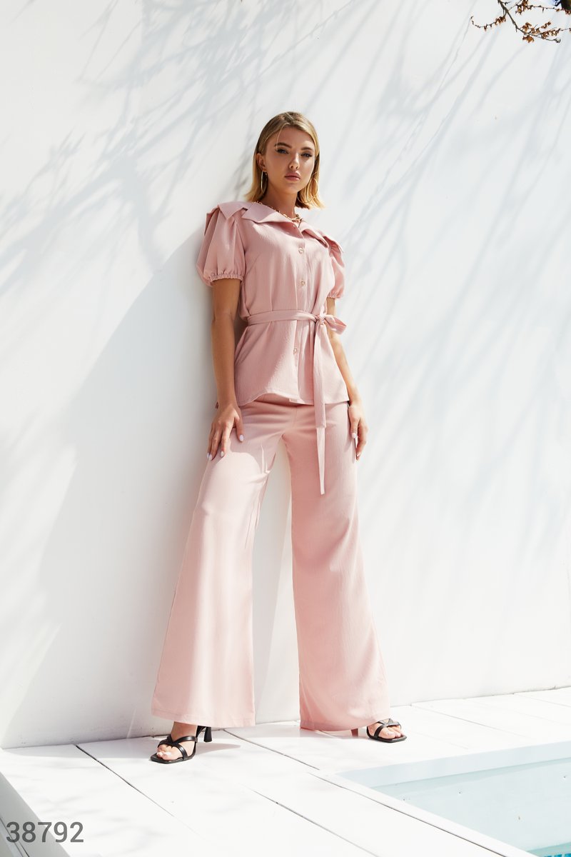 Легкий костюм розового оттенка Розовый 38792