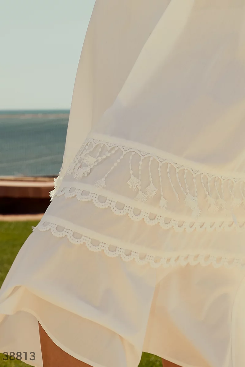 Белое  платье из натурального хлопка фотография 3