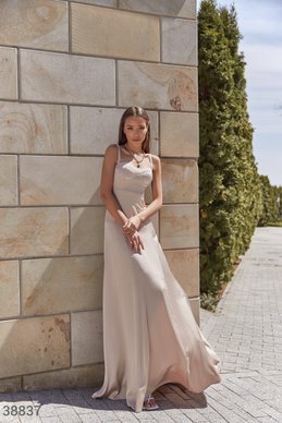 Elegant beige maxi dress photo 1