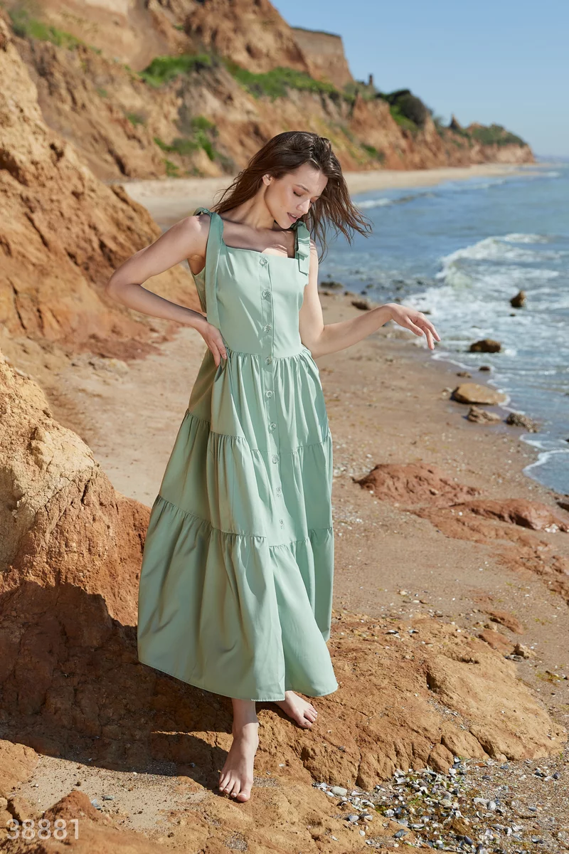 Green sundress with ties photo 1