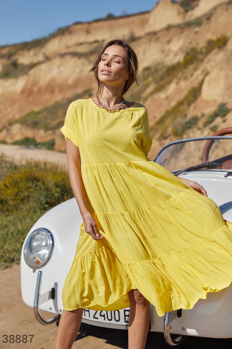 Yellow slip dress