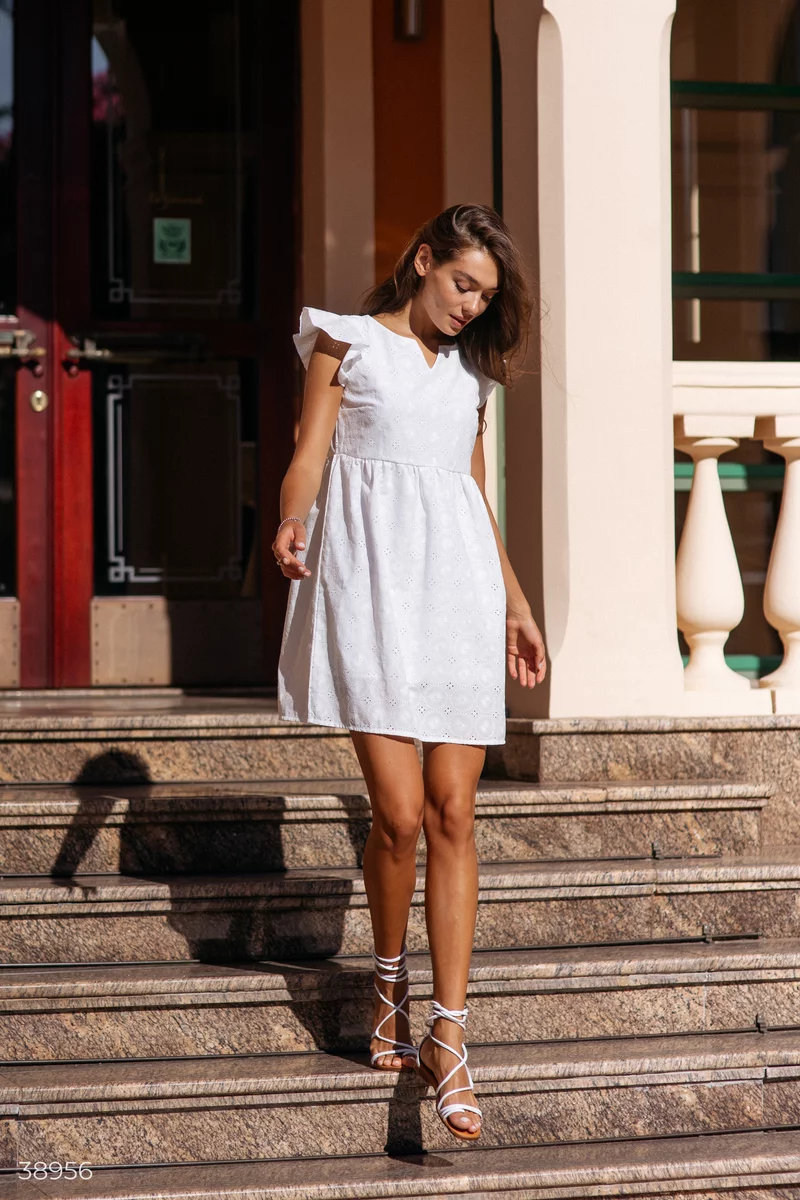 Біла бавовняна сукня фотографія 2