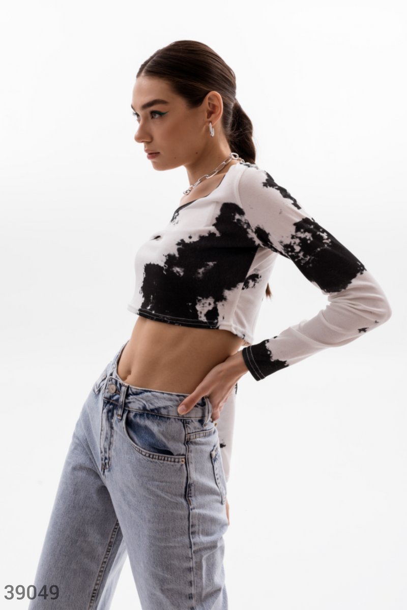 Cropped longsleeve with print