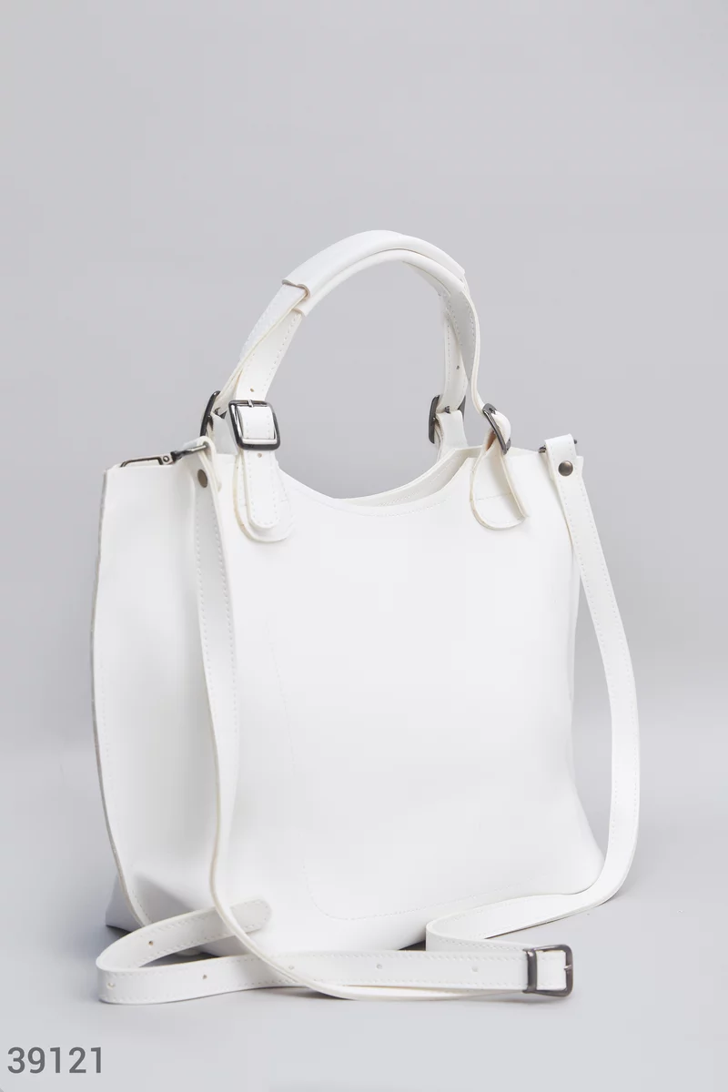 Белая сумка-шоппер фотография 1