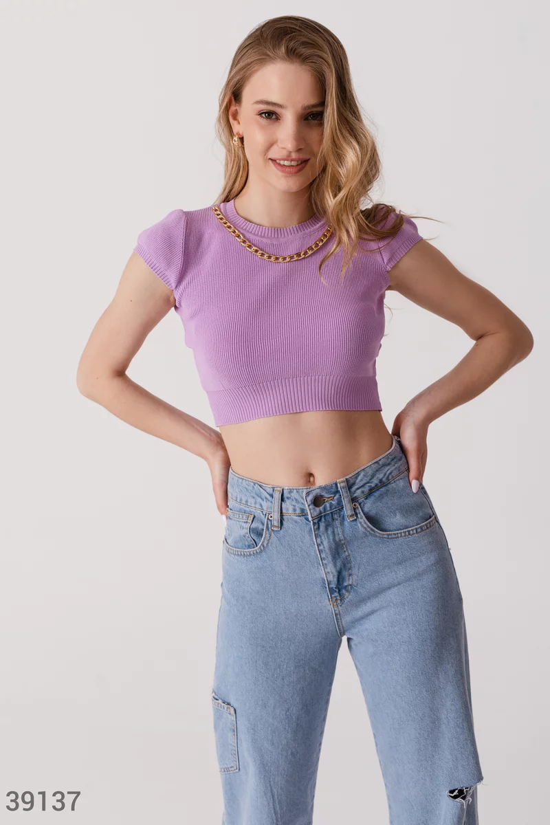 Crop top with chain photo 1