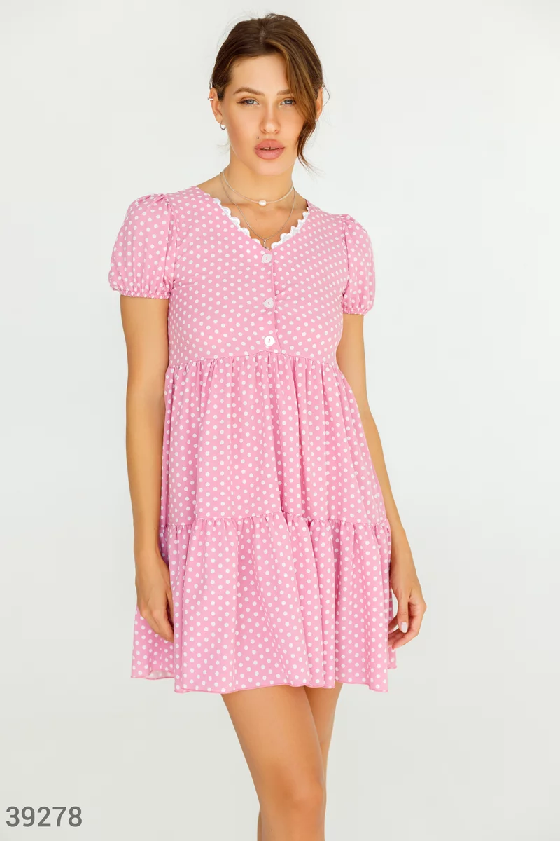 Нежное розовое платье фотография 1