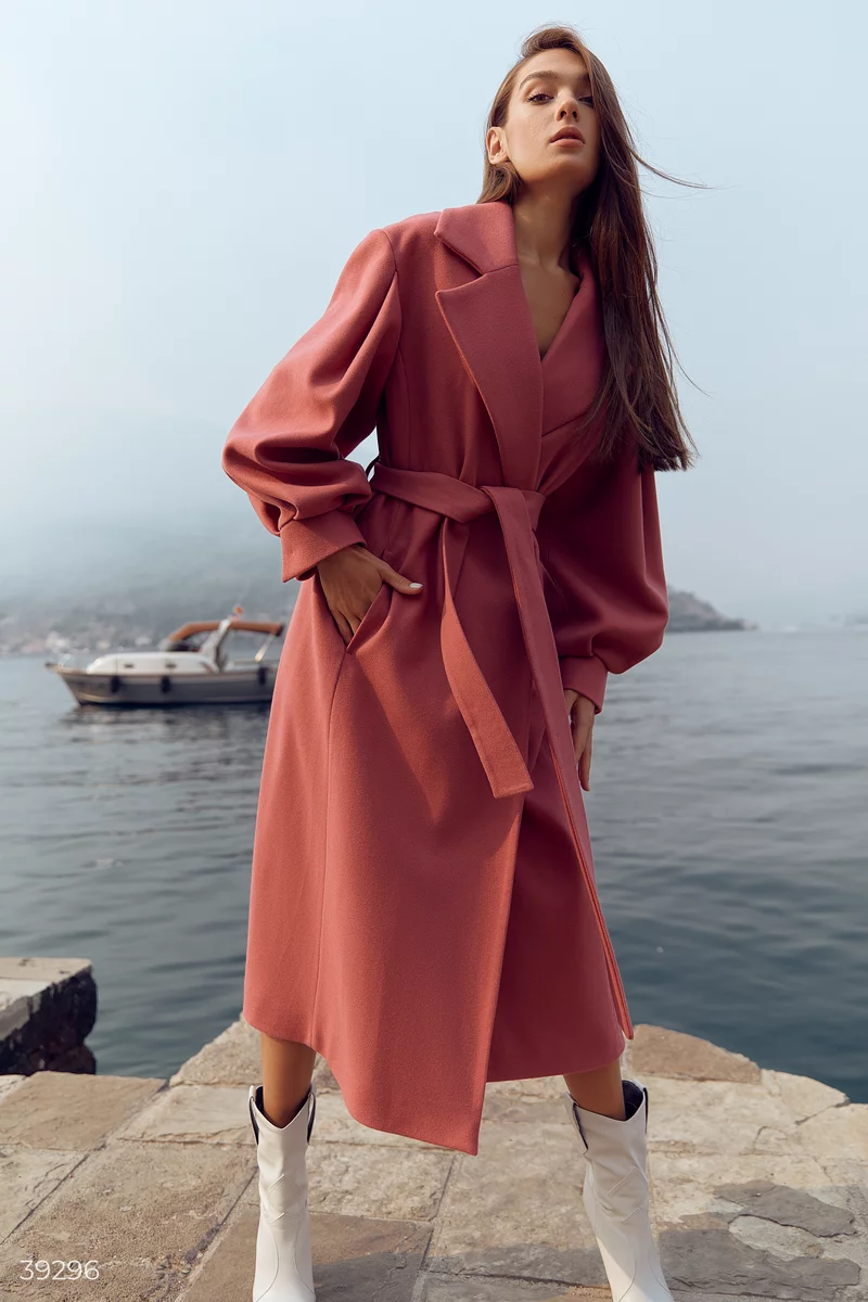 Women's dark pink coat photo 1