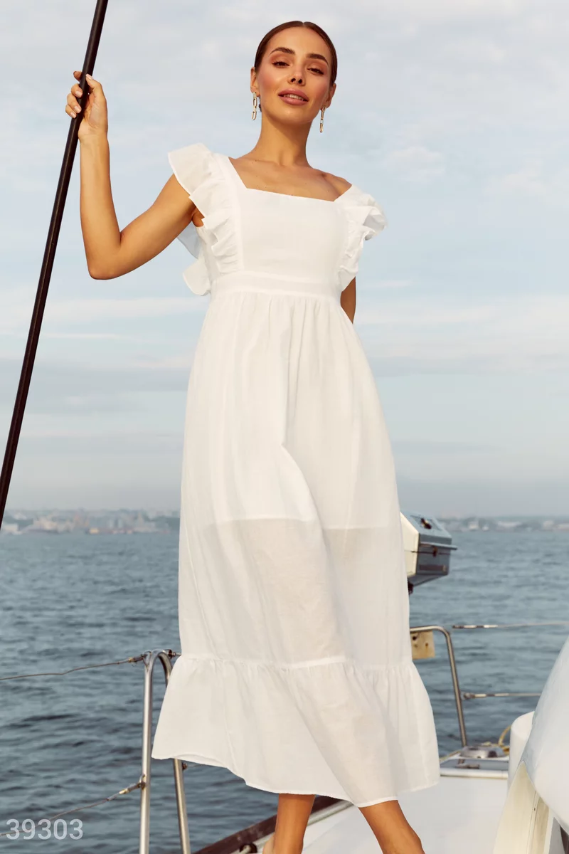 Біла бавовняна сукня фотографія 4