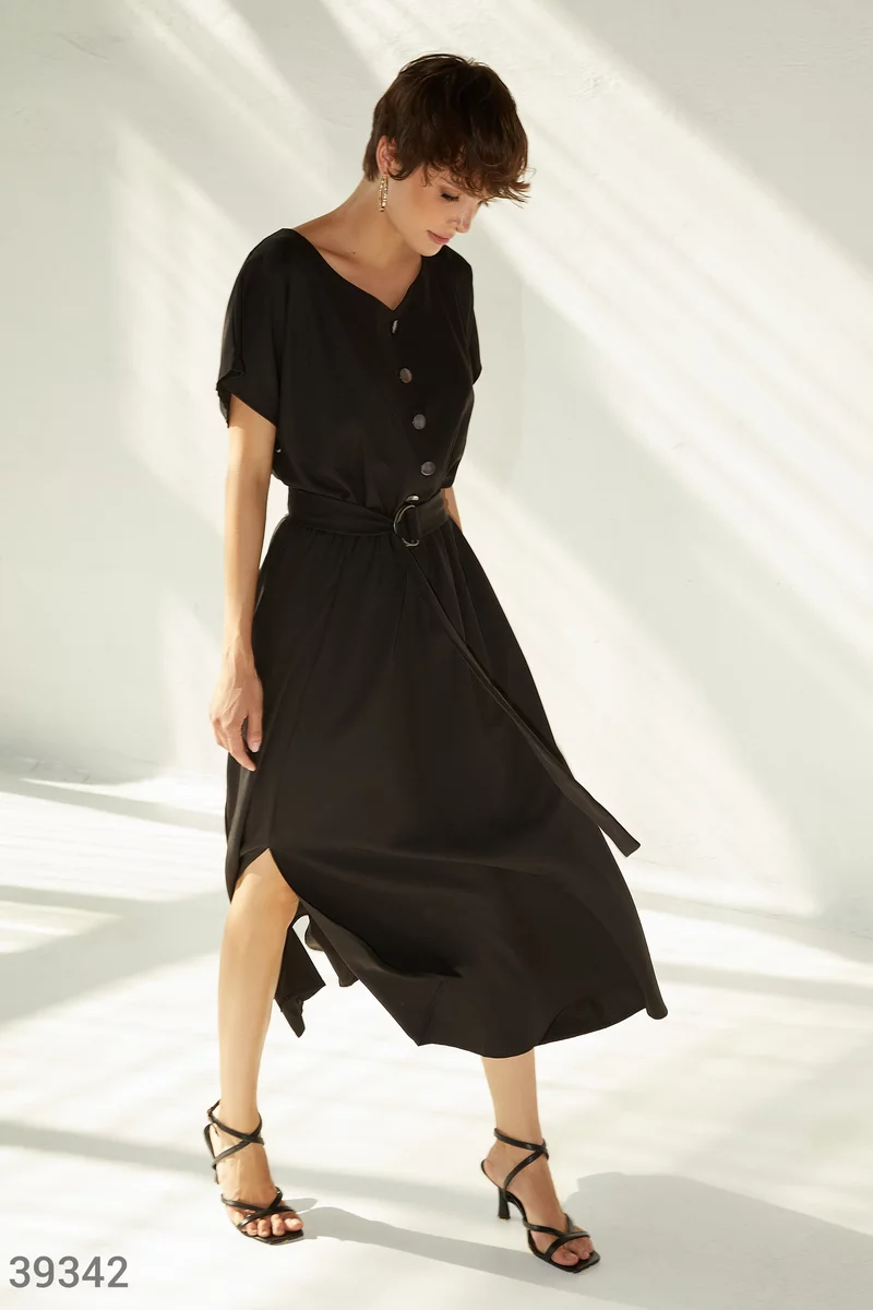 Черное платье в пол фотография 1