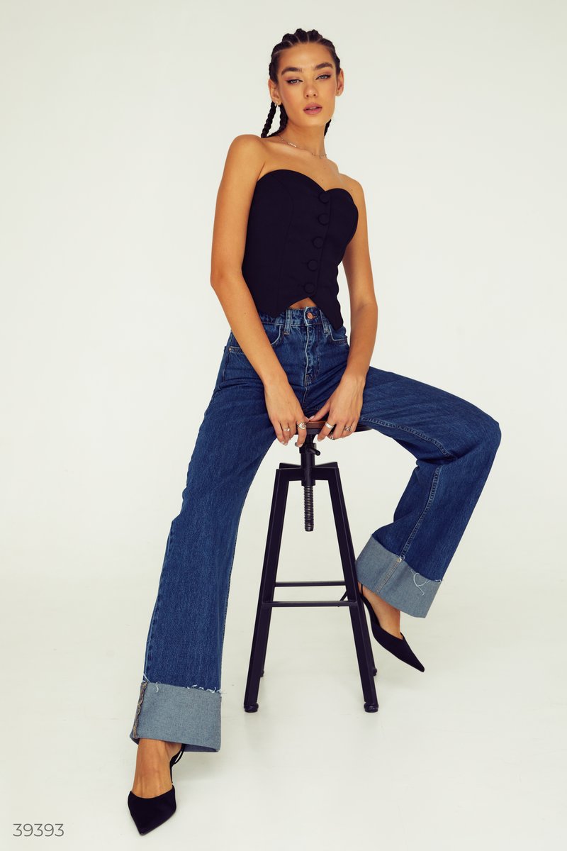 Wide collar jeans