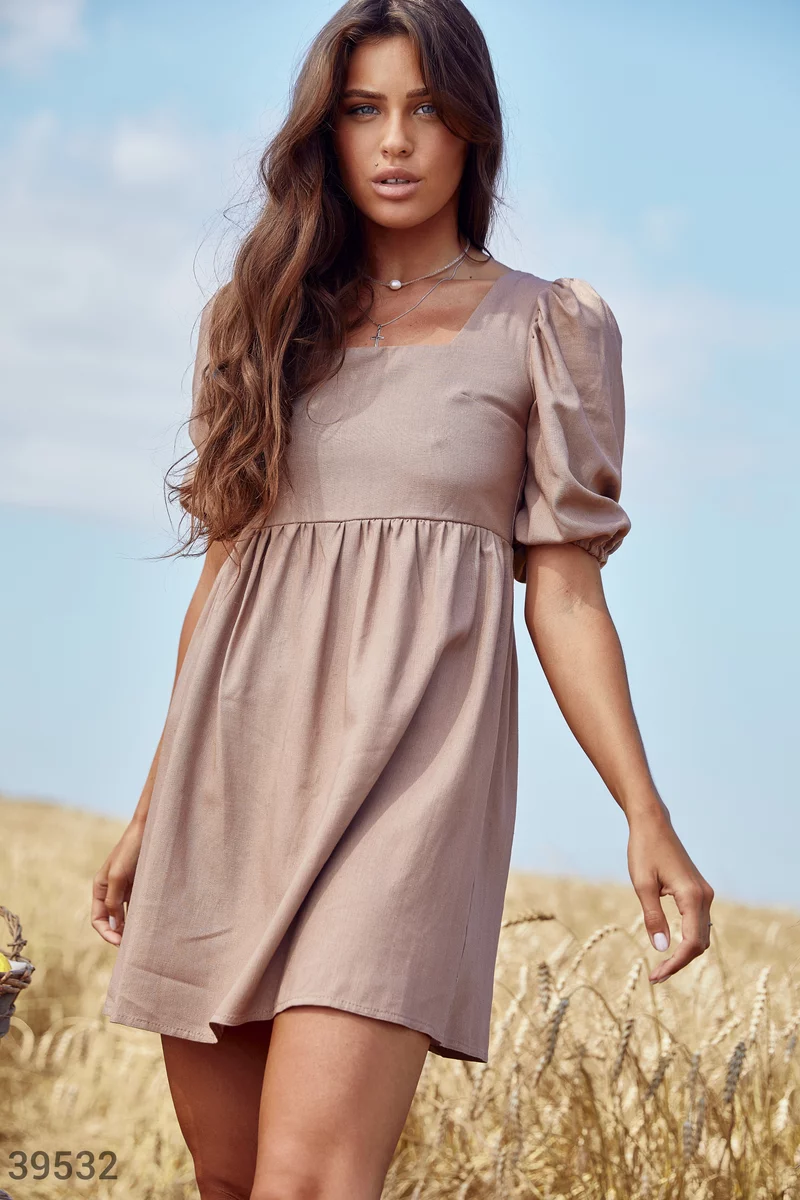 Linen dress with open back photo 1