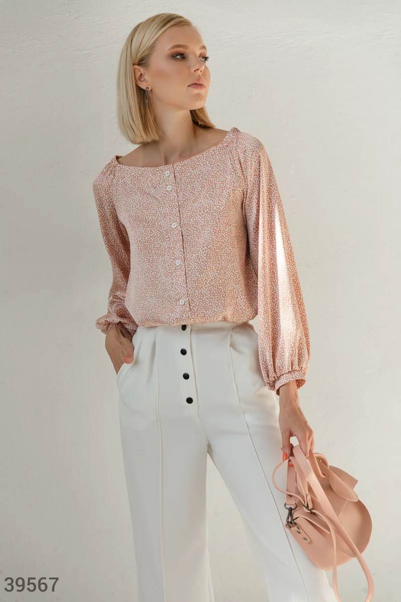 Silk blouse with polka dots photo 1