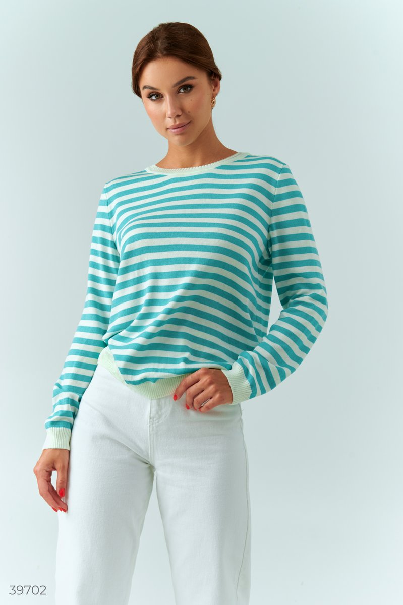 Turquoise striped jumper Green 39702