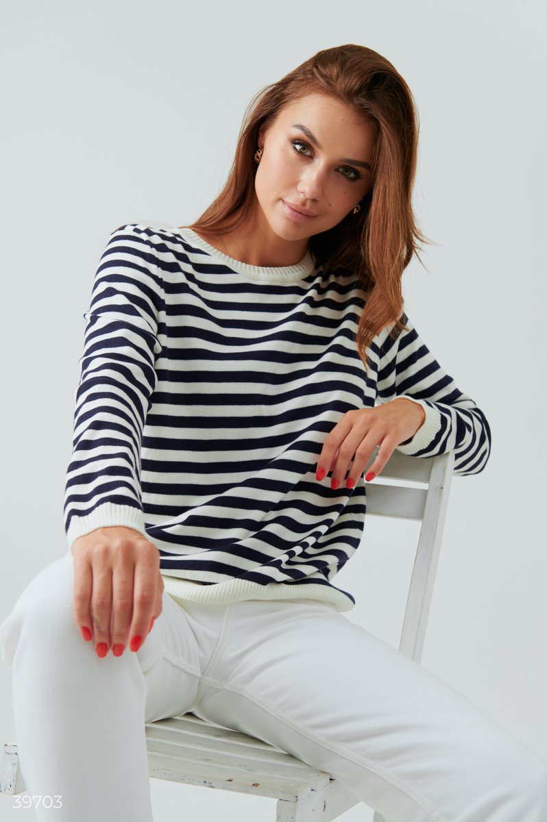 Jumper with blue stripes