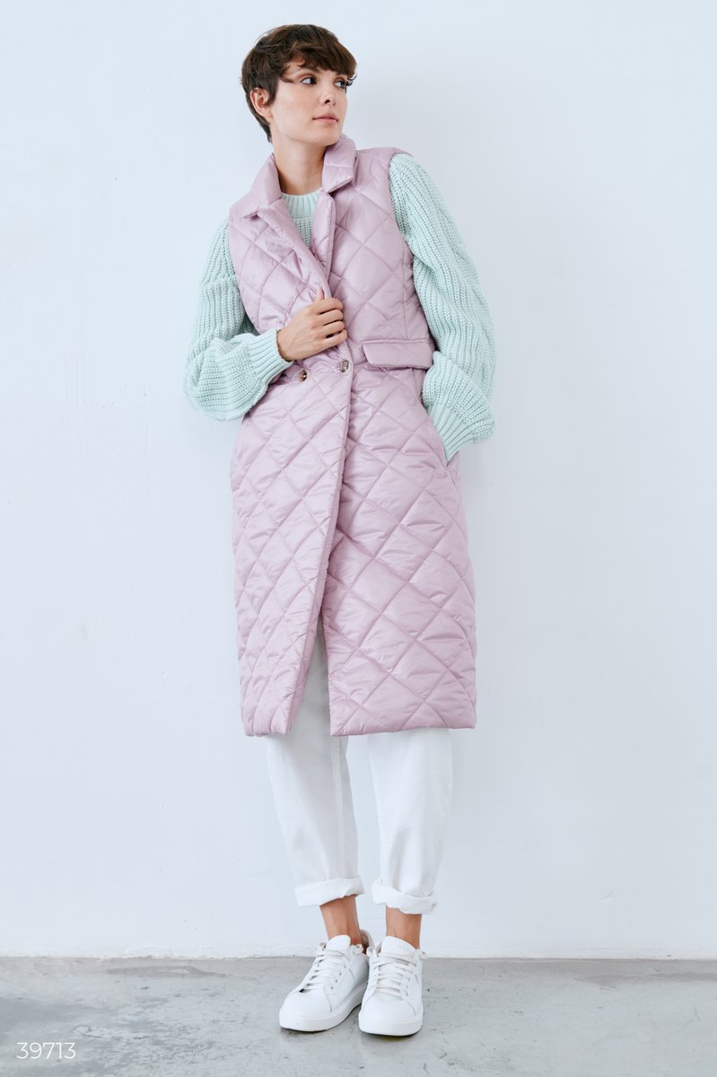 Long waistcoat powder-colored Pink 39713