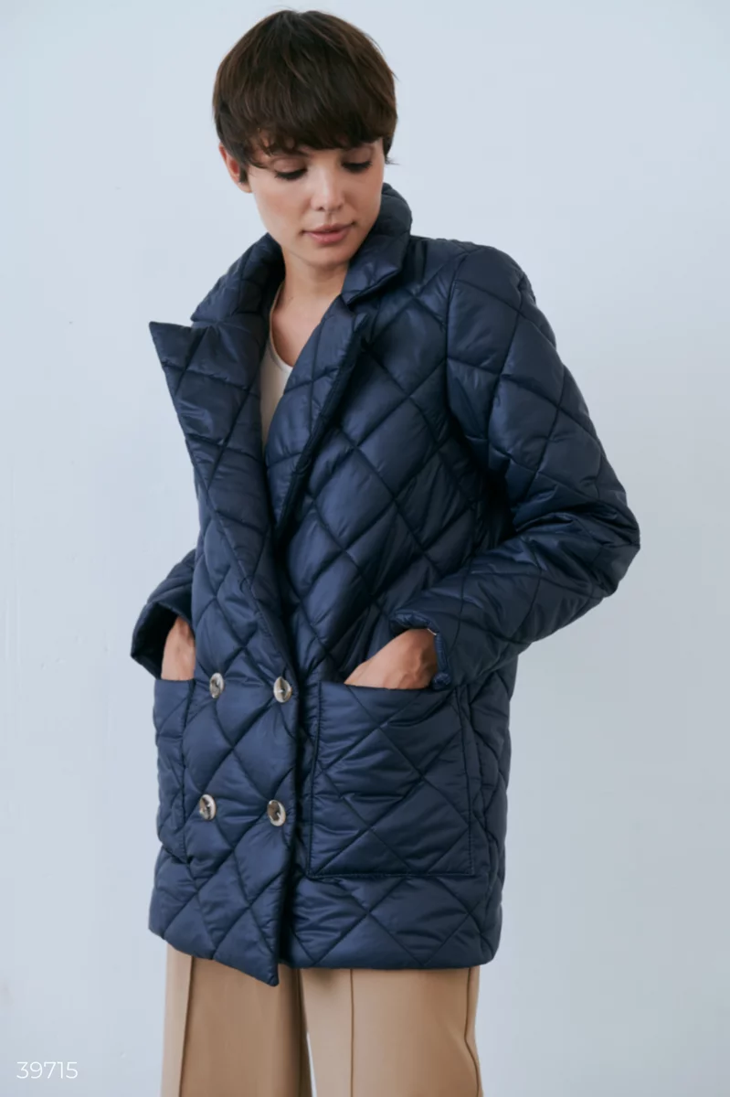 Blue quilted jacket photo 1
