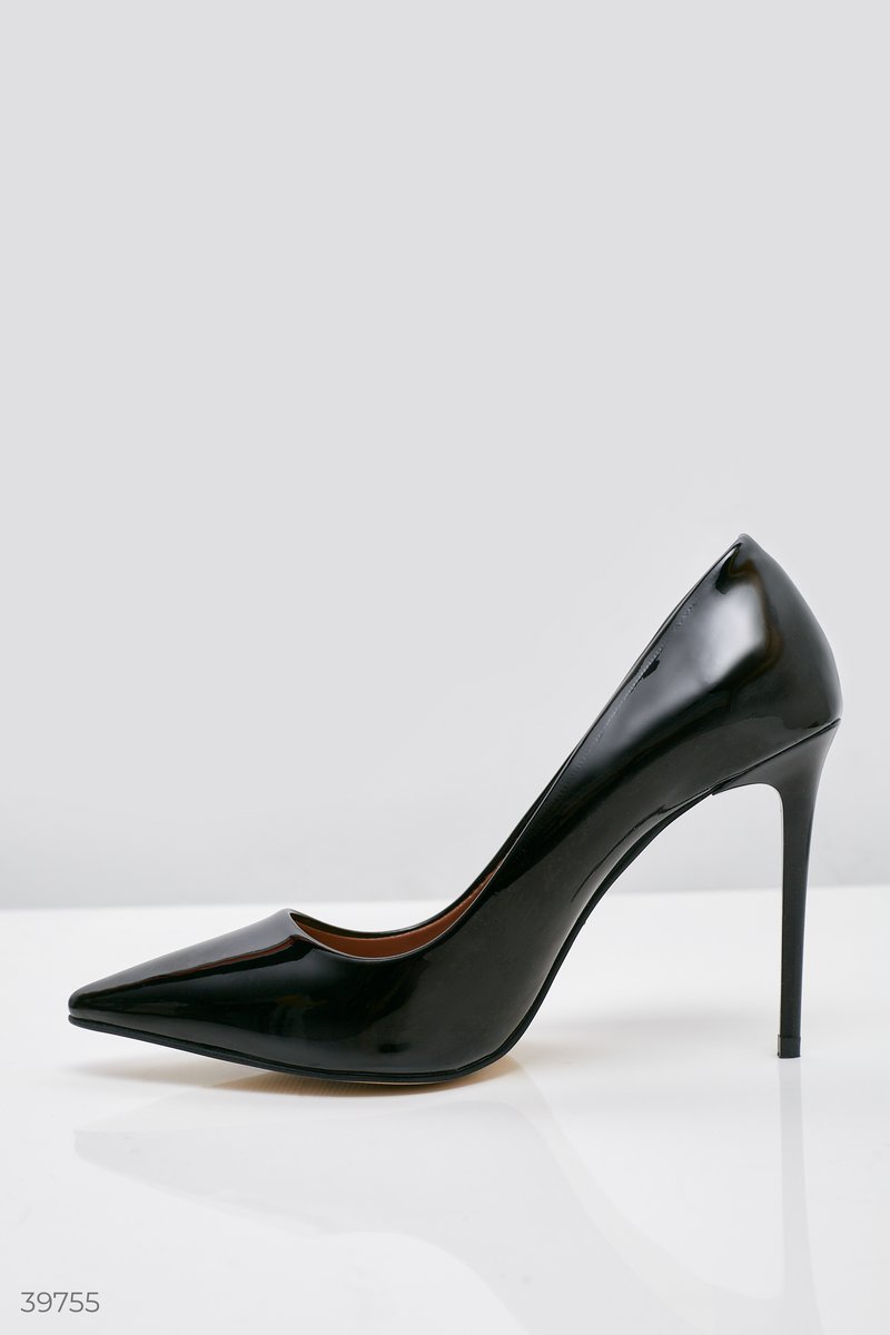 Класичні лакові туфлі-човники чорного кольору   Чорний 39755