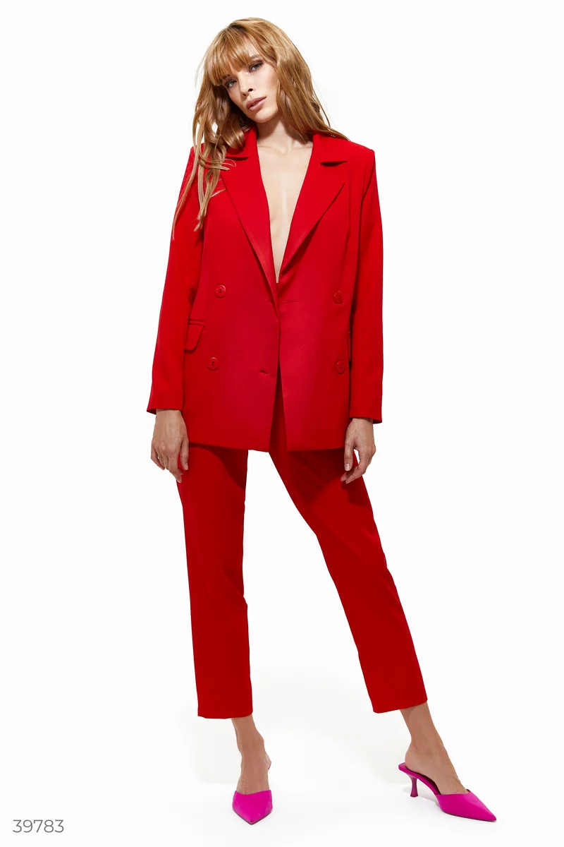 Red pantsuit photo 1