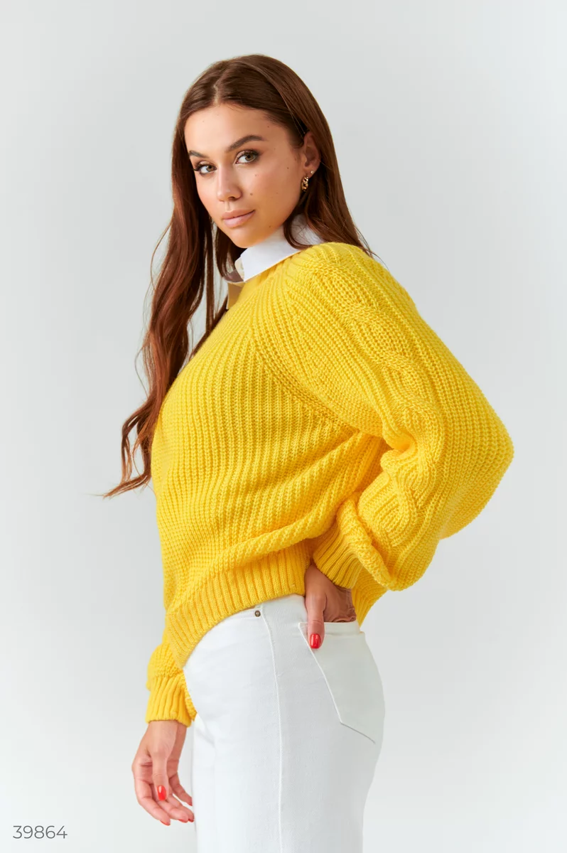 Bright yellow sweater 39864 Gepur women clothes store