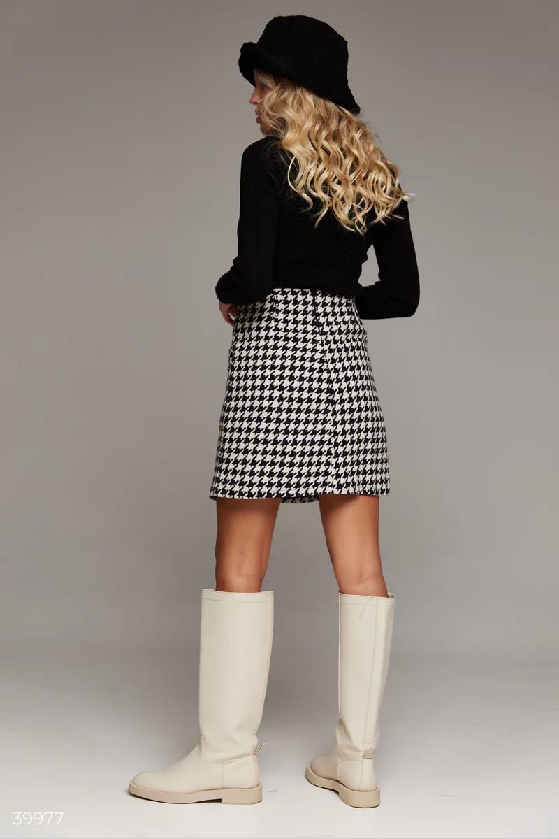 Houndstooth mini skirt (№ 39977) ♡ Gepur - women clothes store