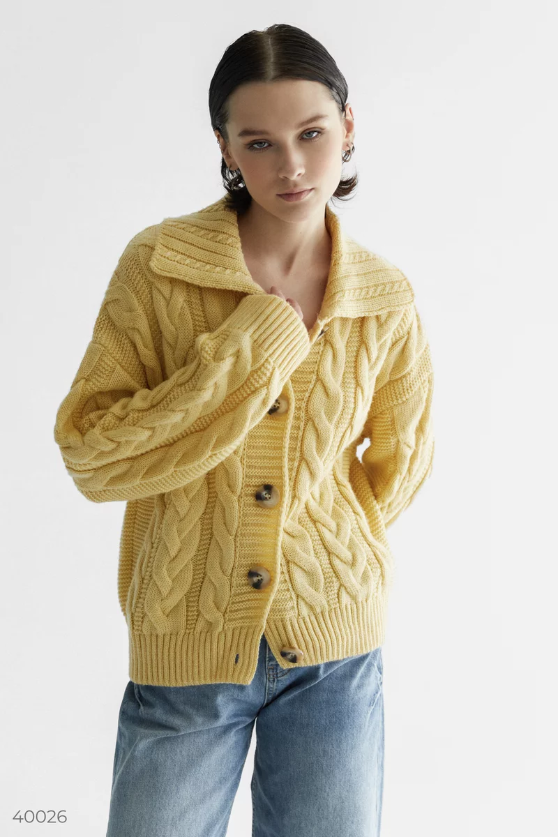Yellow button down jumper photo 1