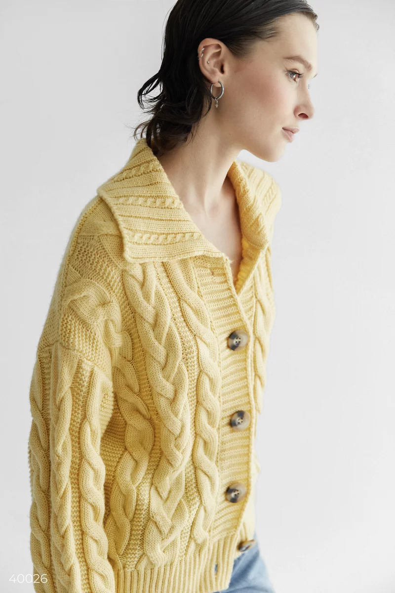 Yellow button down jumper photo 2