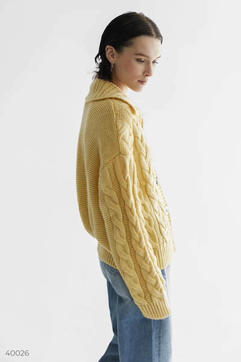 Yellow button down jumper photo 3