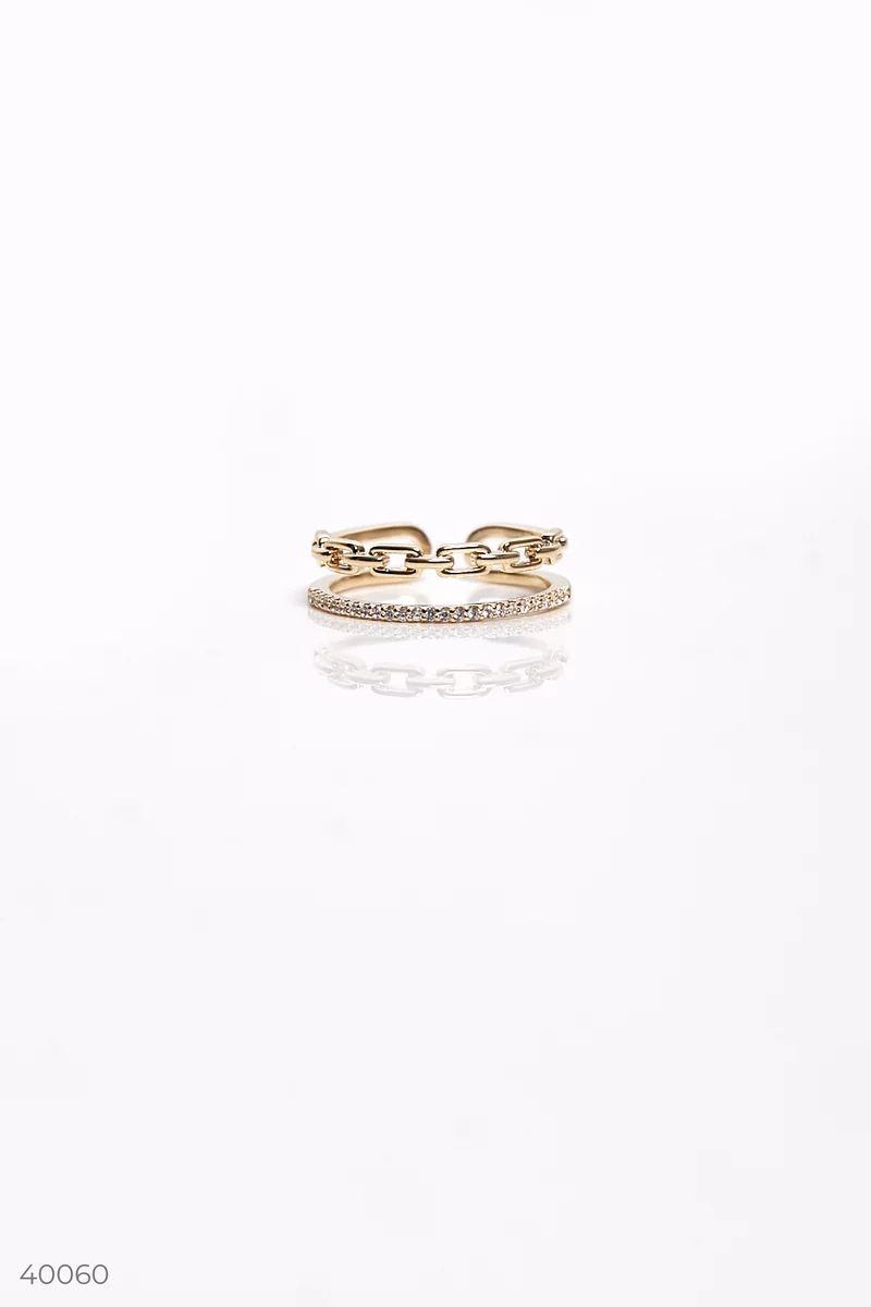 Double ring with chain photo 1