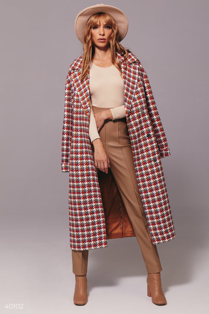 Red Houndstooth Coat photo 1