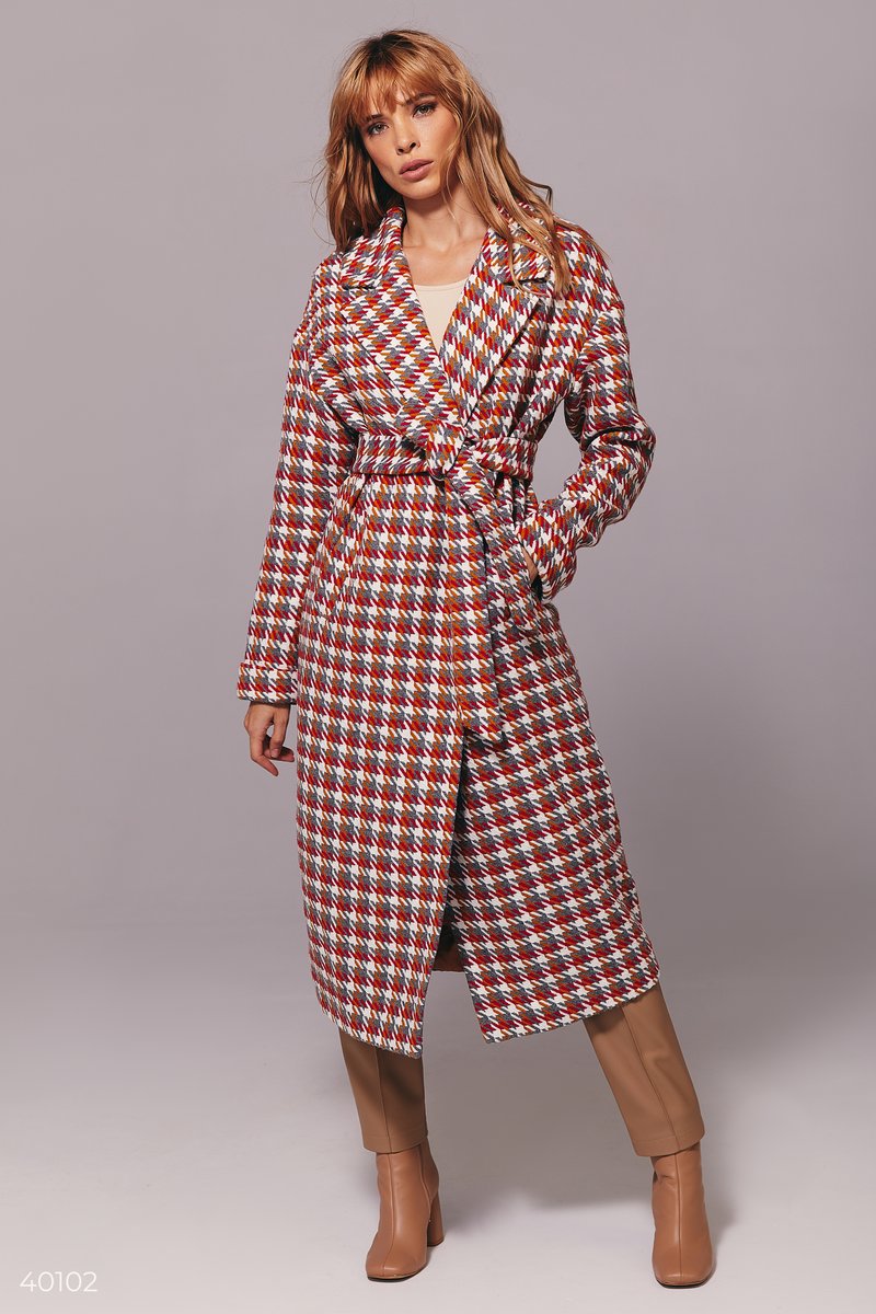 Red Houndstooth Coat
